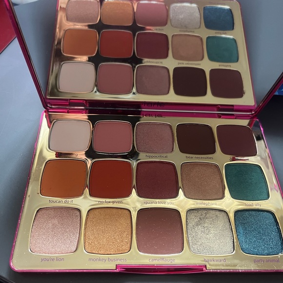 Tarte unleashed palette few colors swatched in box with mascara. - Picture 2 of 9